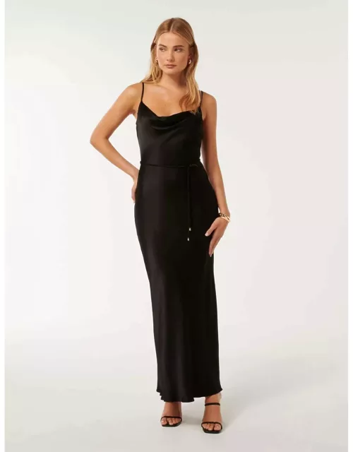 Forever New Women's Lucy Satin Cowl Maxi Dress in Black