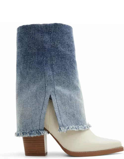 ALDO Tayylor - Women's Western and Cowboy Boot Collection - Blue/White Combo Denim Textile