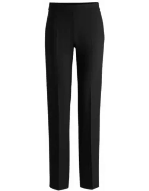 Slim-fit trousers in stretch fabric- Black Women's Formal Pant
