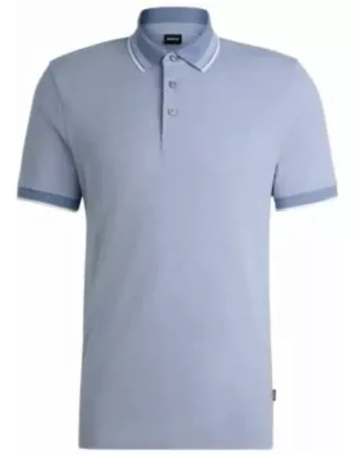 Oxford-cotton-piqu polo shirt with logo detail- Light Blue Men's Polo Shirt