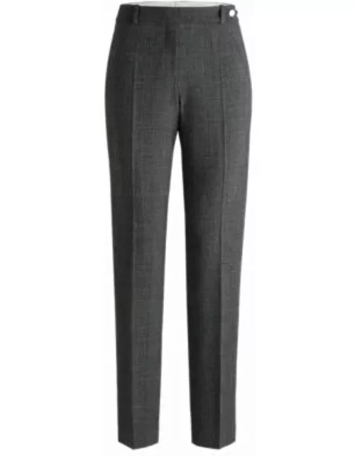 Slim-leg trousers in checked stretch fabric- Patterned Women's Formal Pant