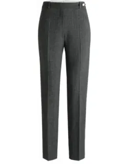 Slim-leg trousers in checked stretch fabric- Patterned Women's Formal Pant