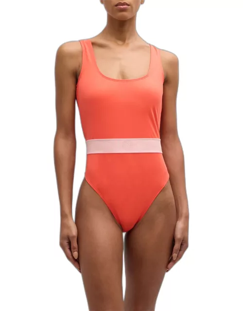 Greca Border One-Piece Swimsuit