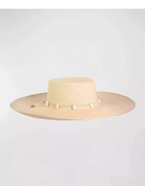Cordovan Straw Large Brim Hat With Shell