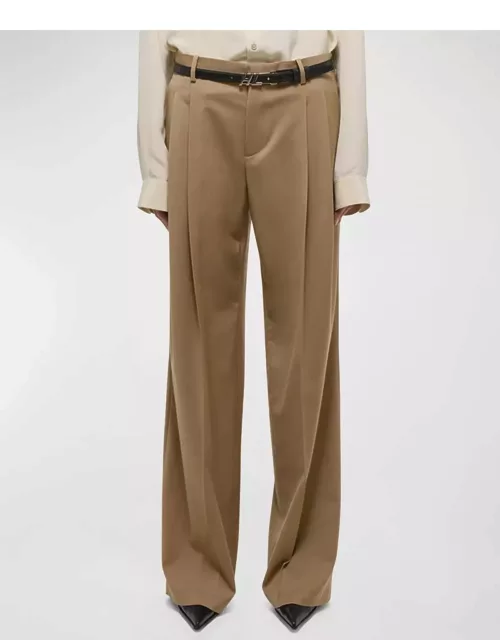 Double-Pleated Canvas Pant