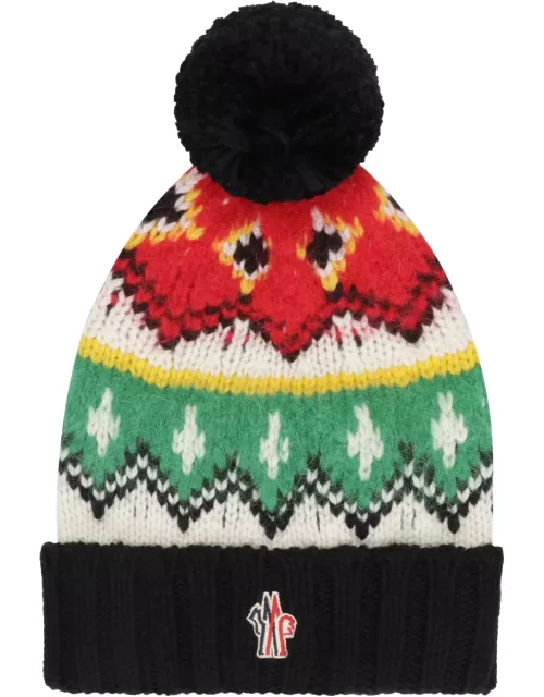 Moncler Grenoble Knitted Wool Hat With Pom-po