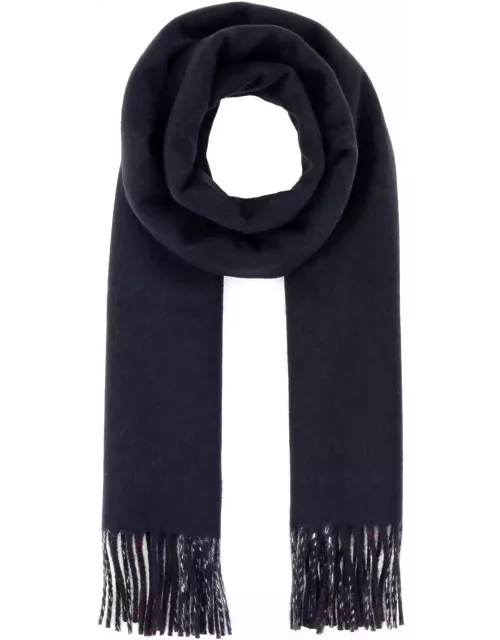 Burberry Navy Blue Cashmere Reversible Scarf