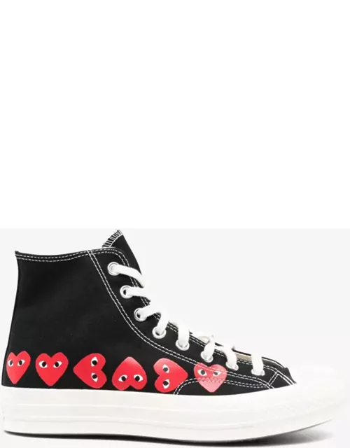 Comme des Garçons Play Multi Heart Ct70 Low Top Converse collaboration Chuck Taylor 70s black canvas high sneaker