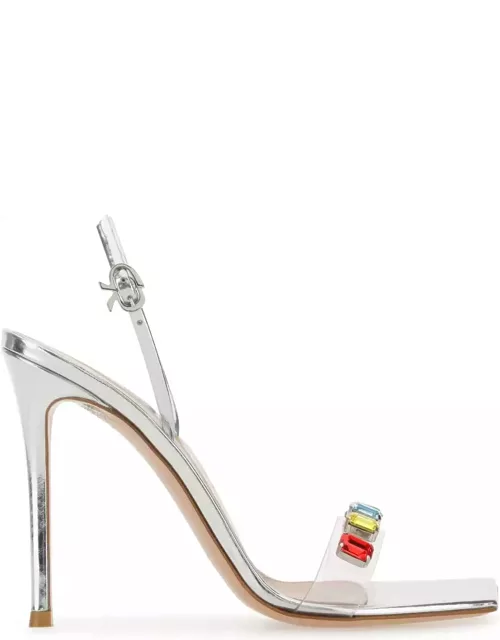 Gianvito Rossi Silver Leather â and Pvc Ribbon Candy Sandal