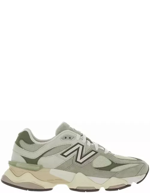 New Balance 9060 Green Sneakers With Logo In Leather Man