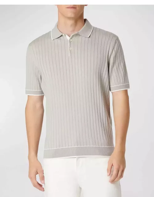 Men's Ribbed Polo Sweater