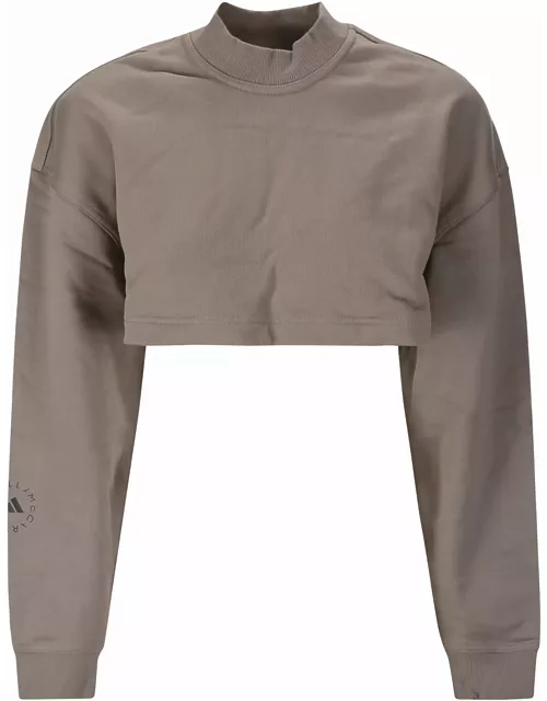 Adidas by Stella McCartney Truecasuals Cut Out Detailed Cropped Sweatshirt