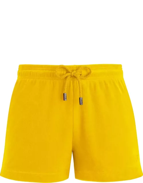 Women Terry Shorts Solid - Shorty - Fiora - Yellow