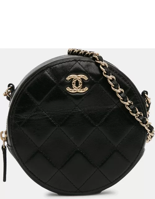 Chanel Quilted Lambskin Round Crossbody Bag