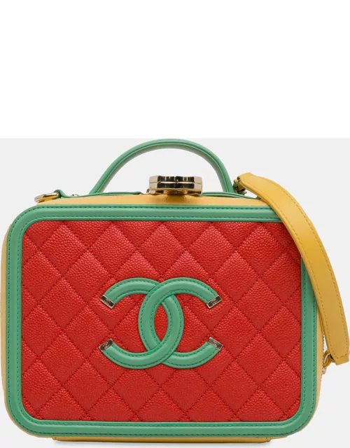 Chanel Medium CC Caviar Filigree Vanity Case Bag