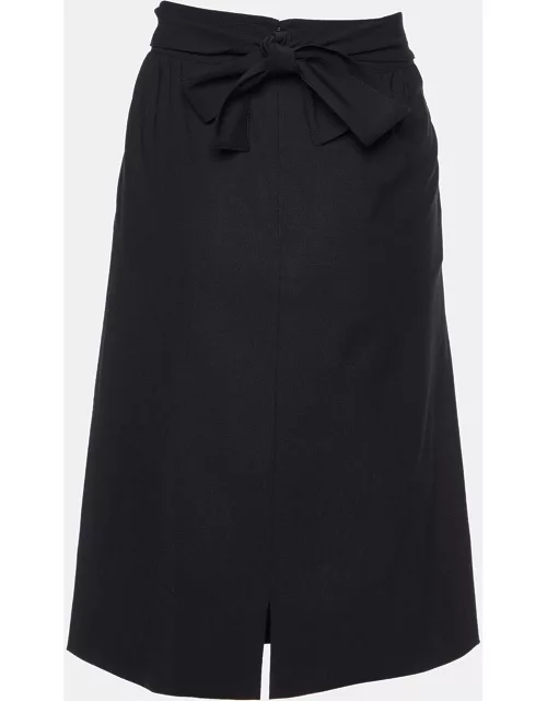 Fendi Black Wool Knee Length Skirt