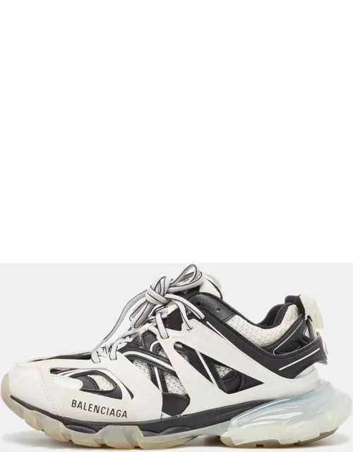 Balenciaga White/Black Leather And Mesh Track Sneaker