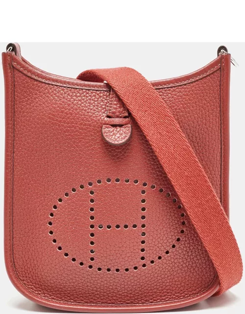 Hermes Cuivre Clemence Leather Evelyne TPM Bag
