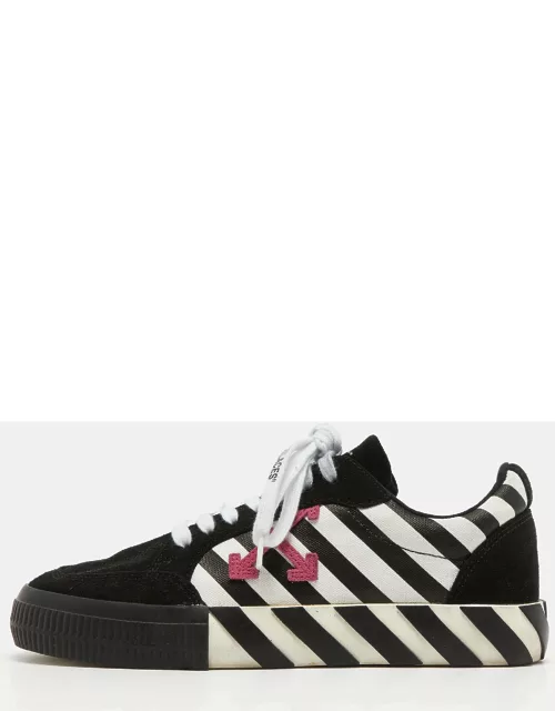 Off-White Black/White Canvas and Suede Diag Vulcanized Sneaker