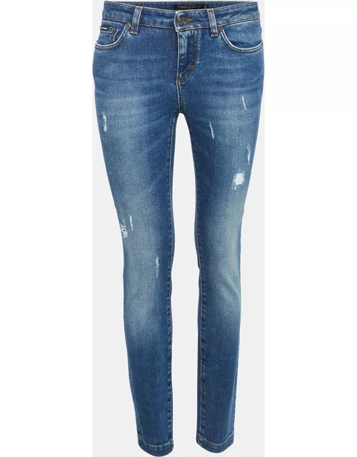 Dolce & Gabbana Blue Distressed Denim Jeans S Waist 28"