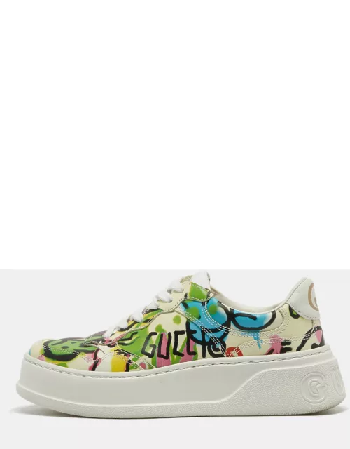 Gucci Multicolor Printed Leather Platform Sneaker