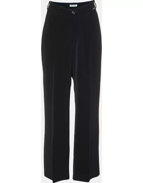 Balenciaga Black Jersey V-Neck Trousers