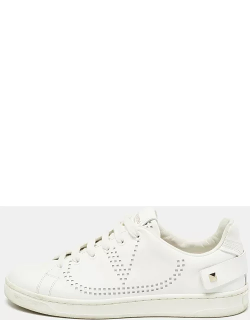 Valentino White Leather Vlogo Backnet Sneaker