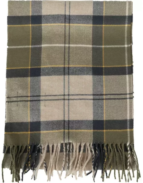 Barbour Check-printed Frayed-edge Scarf