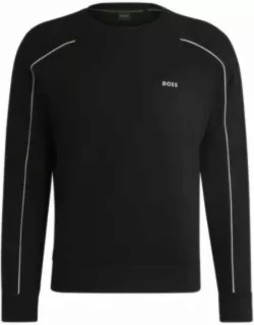 Stretch-cotton regular-fit sweatshirt with embossed artwork- Black Men's Tracksuit