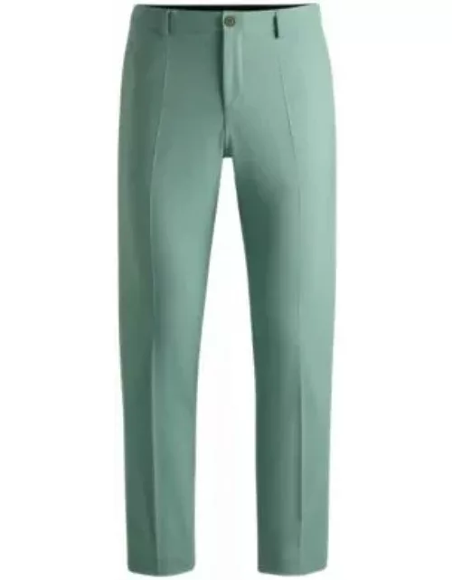 Slim-fit trousers in a performance-stretch wool blend- Light Green Men's Casual Pant