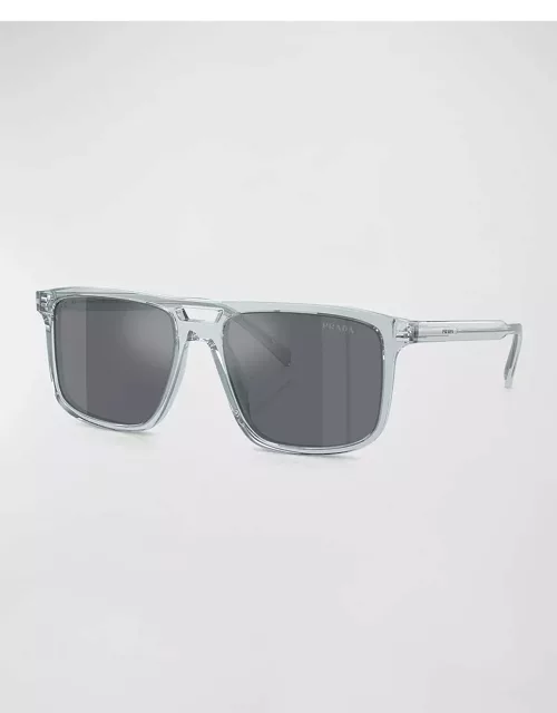 Men's Acetate and Plastic Square Sunglasse