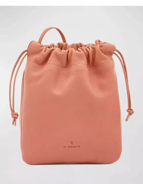 Bellini Drawstring Leather Bucket Bag