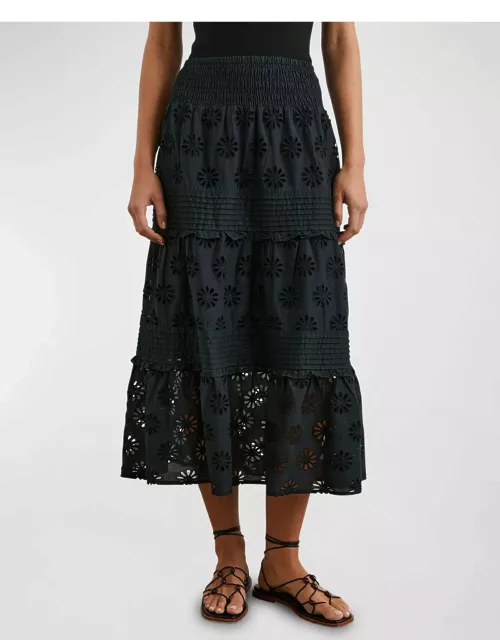 Gail Floral Embroidered Midi Skirt
