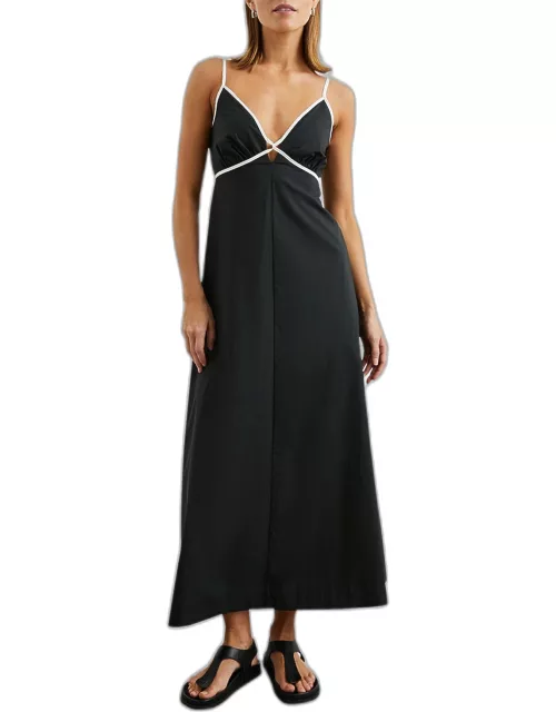 Jessa Contrast-Trim Maxi Dres