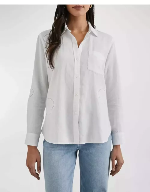 Charli Seashell Cutout Button-Front Shirt