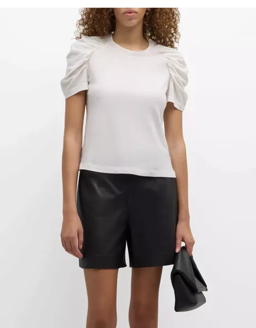 Ember Ruched-Sleeve Jersey Top
