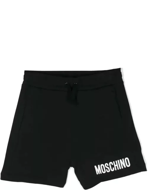Moschino Black Sports Shorts With Logo