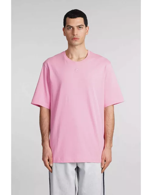Marine Serre T-shirt In Rose-pink Cotton