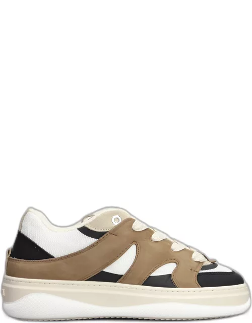 Mason Garments Venice Sneakers In Brown Suede And Fabric