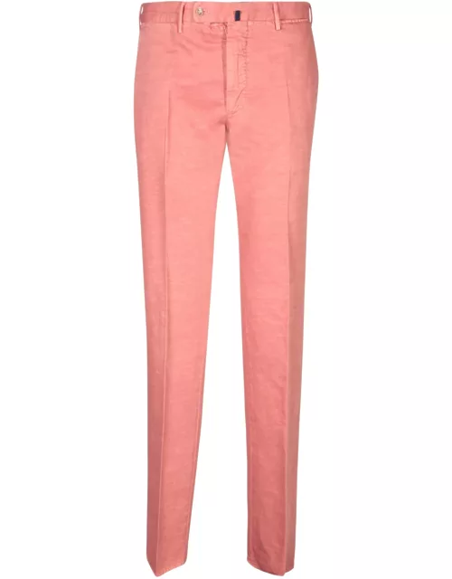 Pink Chino Linen Trousers By Incotex