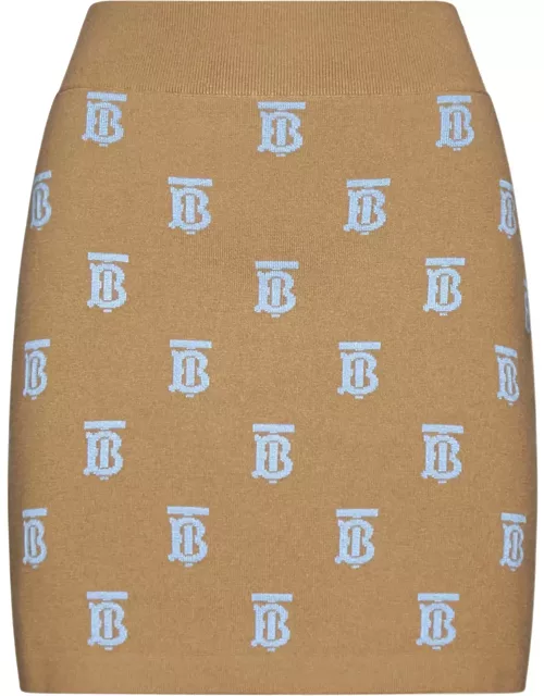 Burberry Monogram Wool Mini Skirt