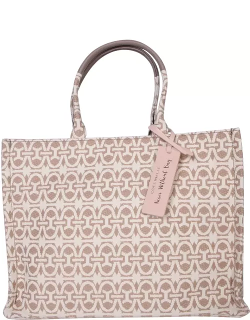 Coccinelle Beige And White Tote Bag