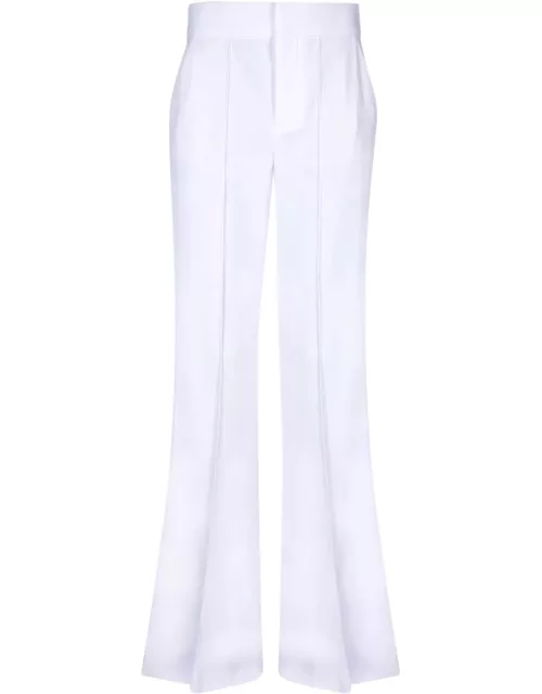 White Dylan Crepe Trousers Alice + Olivia