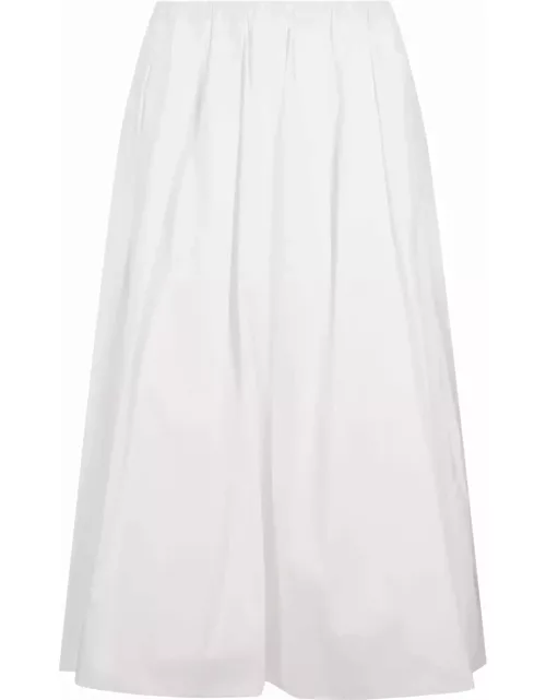 Fabiana Filippi White Poplin Midi Skirt