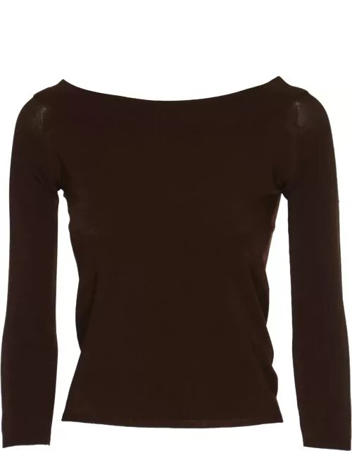 Roberto Collina Wide Neck Long-sleeved Plain Sweater