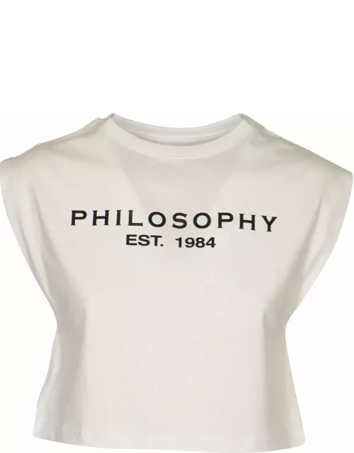 Philosophy di Lorenzo Serafini Logo Print Sleeveless Crop T-shirt