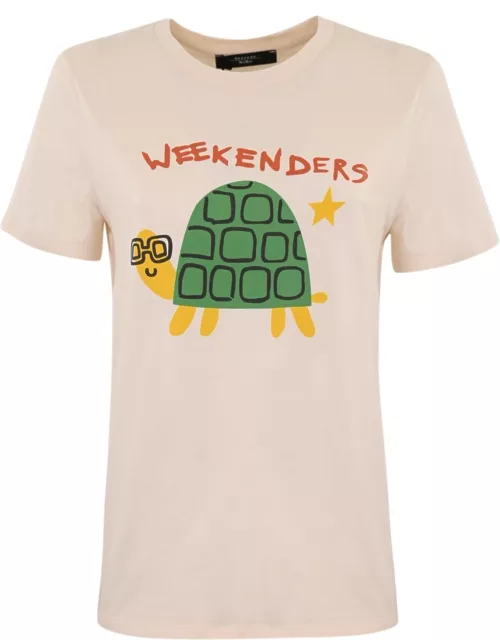 Weekend Max Mara nervi Cotton T-shirt With Nervers Print