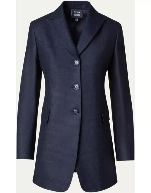 Tyson Prince of Wales Wool Jacket, Navy