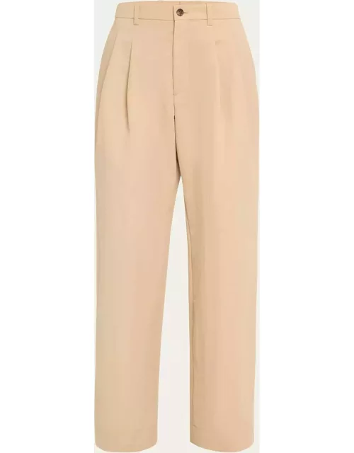Double-Pleated Drill Chino Trouser