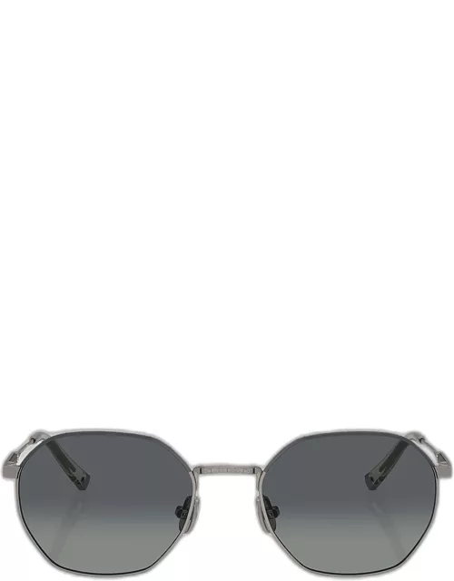 Semi-Rimmed Titanium Round Sunglasse